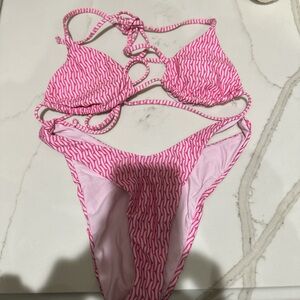 Hollister Pink and White Bikini